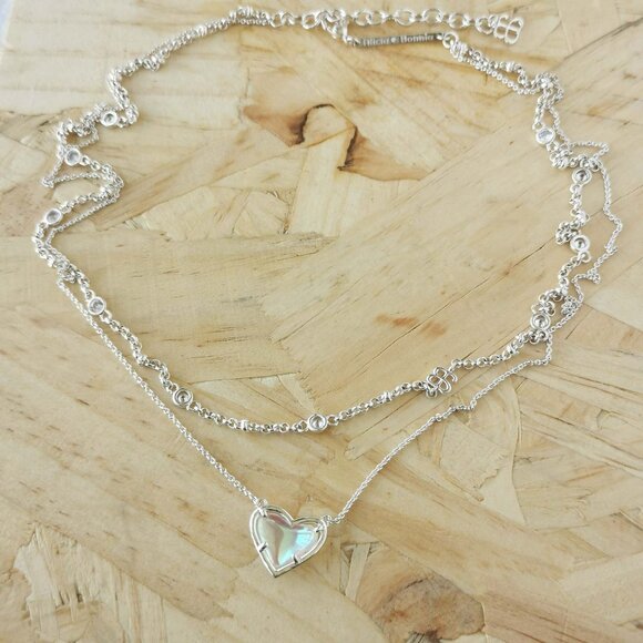 NEW Alicia Bonnie Love Dichroic Glass Necklace Silver - Picture 3 of 3